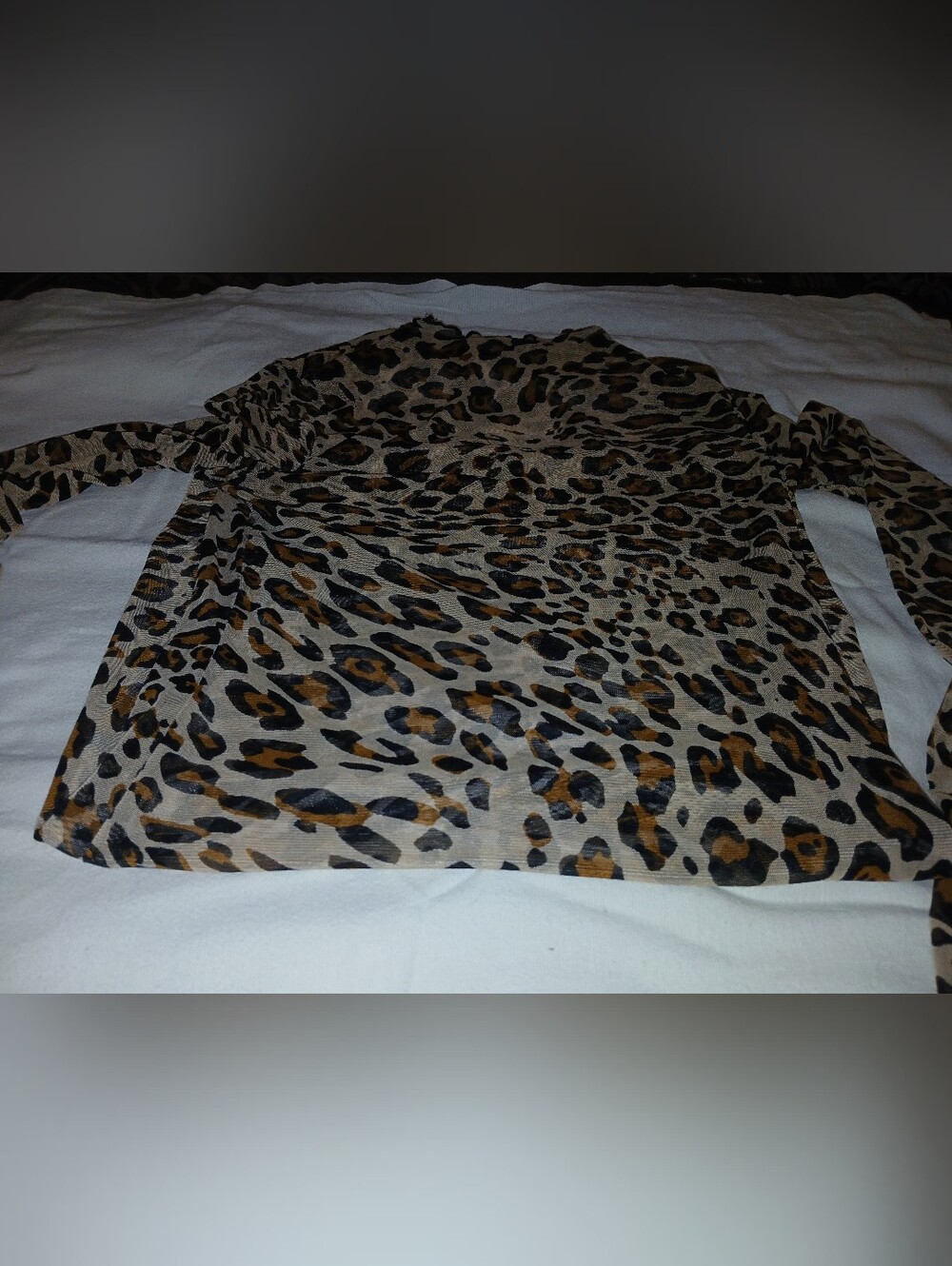 NWOT Leopard Print Long Sleeve Sheer Cover Up - Brown & Black